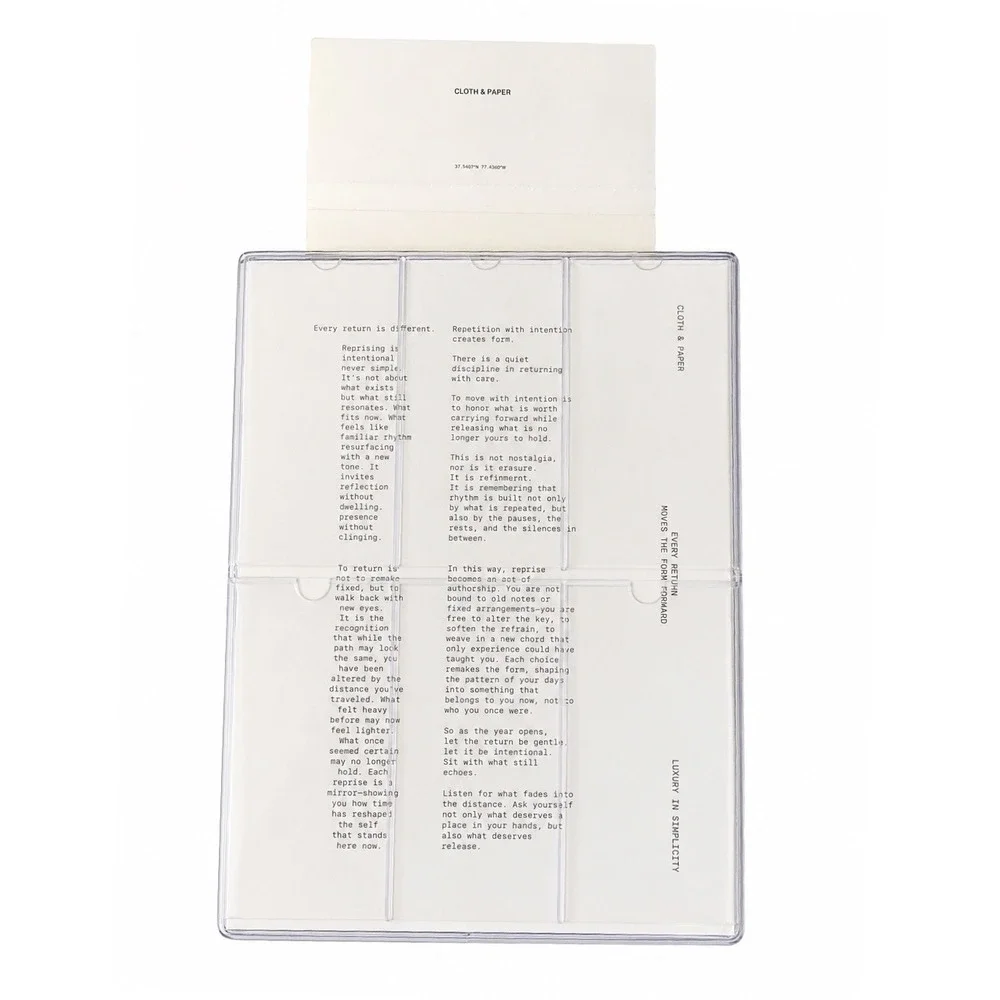 Cloth & Paper Every Return Moves The Form Forward Acrylic Card Holder Set Clear